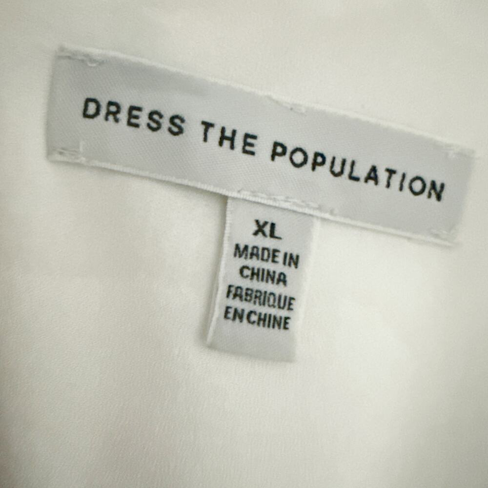 DRESS THE POPULATION | Layla Sweetheart Fit & Flare Midi Dress White Ivory | XL - Picture 12 of 14